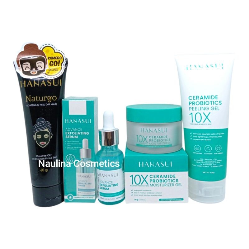 Paket Skincare Hanasui Exfoliating Kulit 4 in 1/3 in 1 Skincare