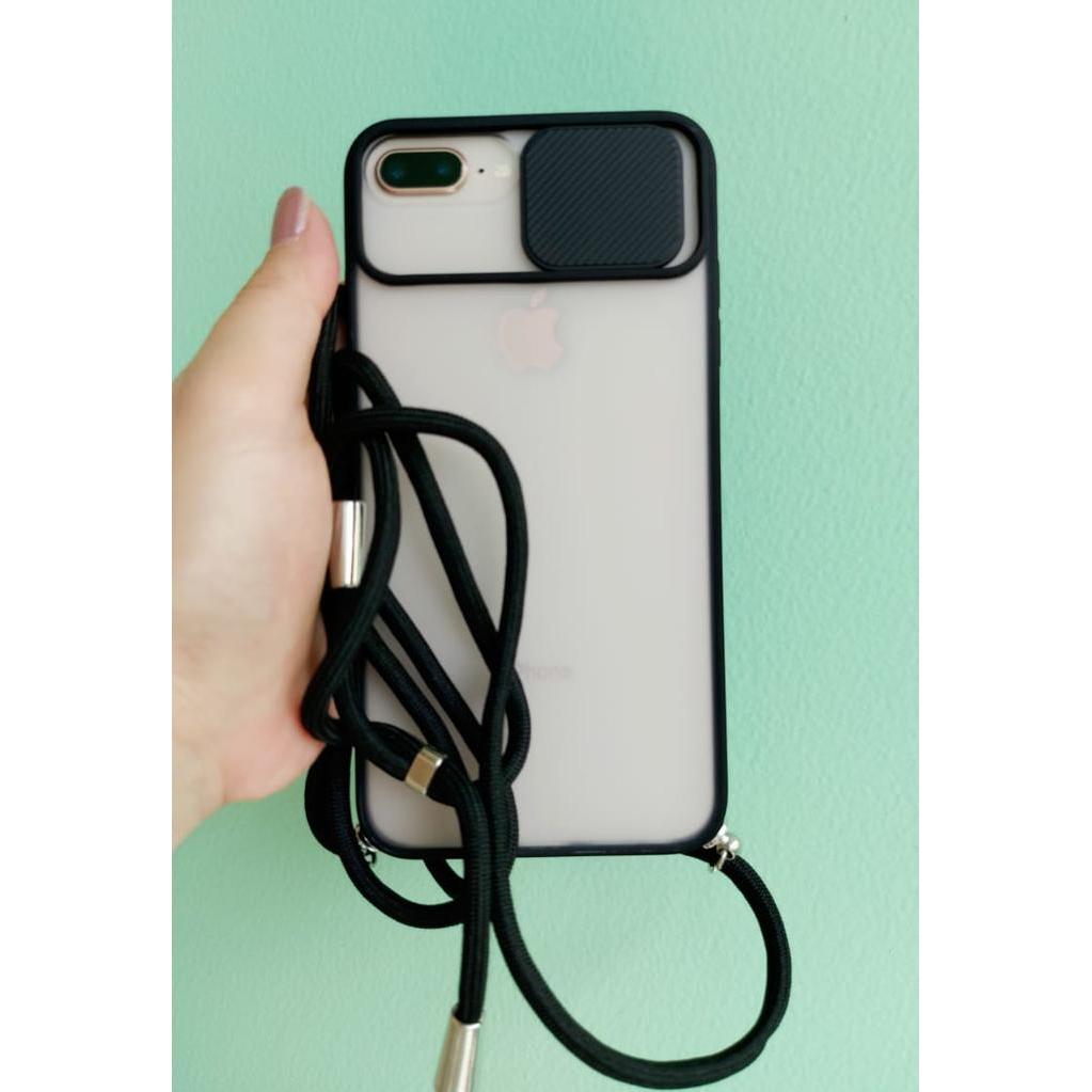 Case Tali Lanyard Softcase Slide Camera INFINIX Hot 10s - hot 10s, Hitam