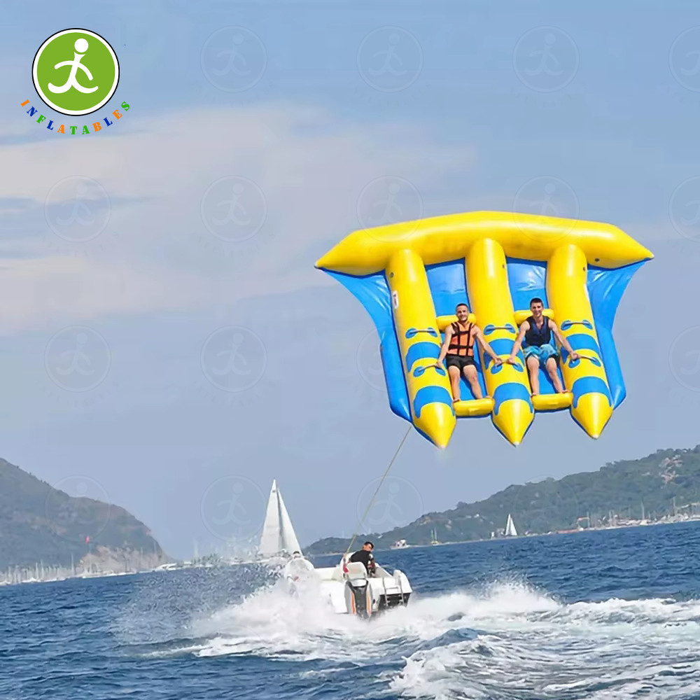 Customizable water toys crazy giant inflatable flying fish water sports banana boat flying fish tube