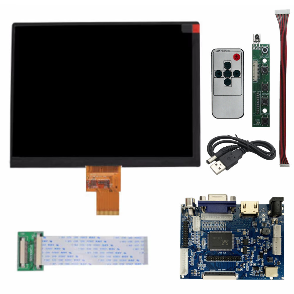 8 Inch 1024*768 LCD splay Screen HDMICompatibleVGAAV Control Driver Board For Lattepanda,Raspberry P