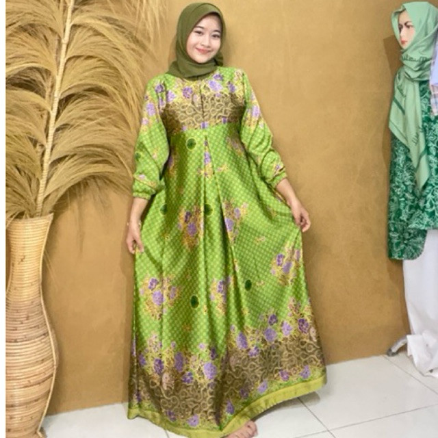 SODIALAM Seragam Batik Muslimat Hijau Muda Model Mayung Terbaru Batik Muslimat Hijau Muda
