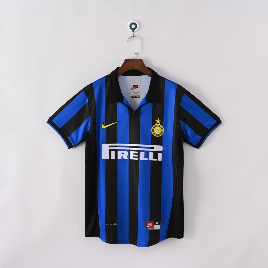 99 Jersey Inter Milan Lengan Pendek Retro Rumah Ronaldo Sepak Bola 07 Inter Milan Olahraga Ronaldo 9