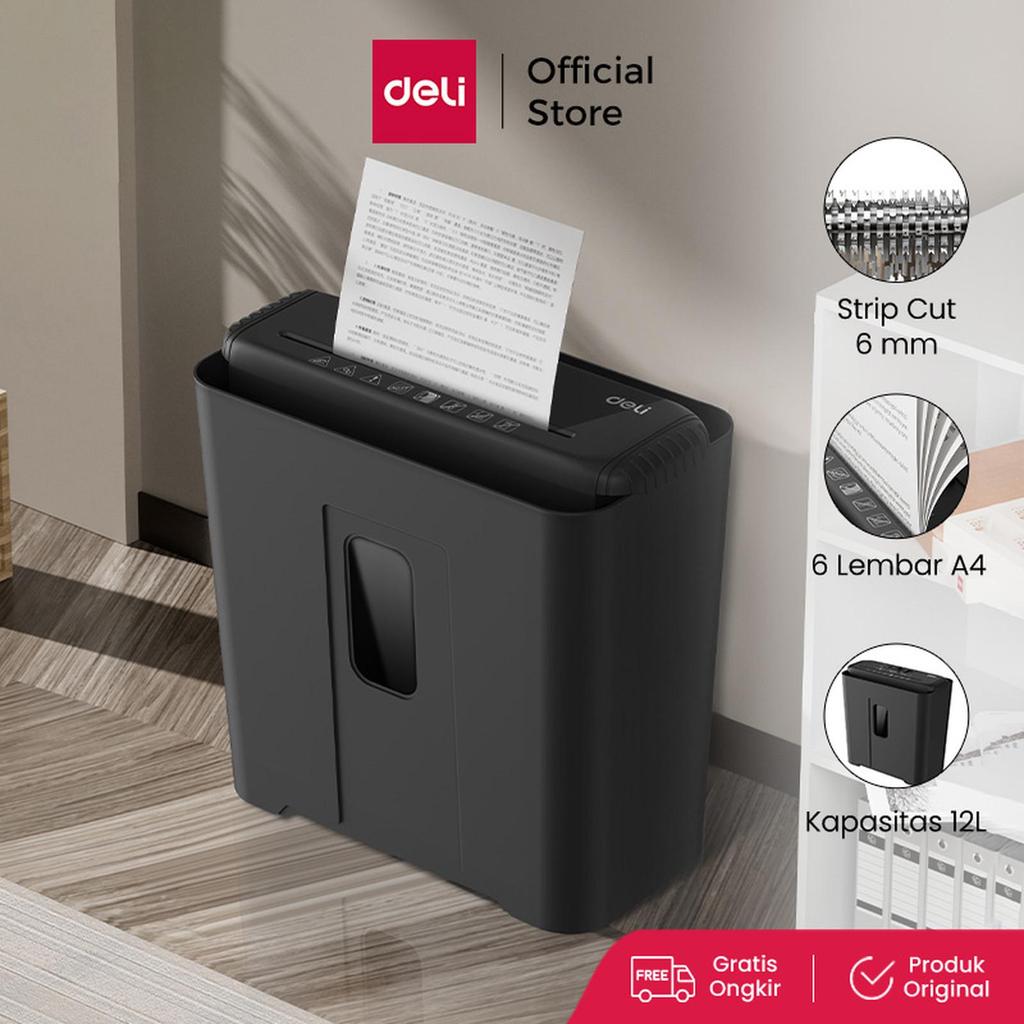 PAPER SHREDDER DELI ET102SC Strip Cut 6 LEMBAR / MESIN PENGHANCUR KERTAS ET-102SC