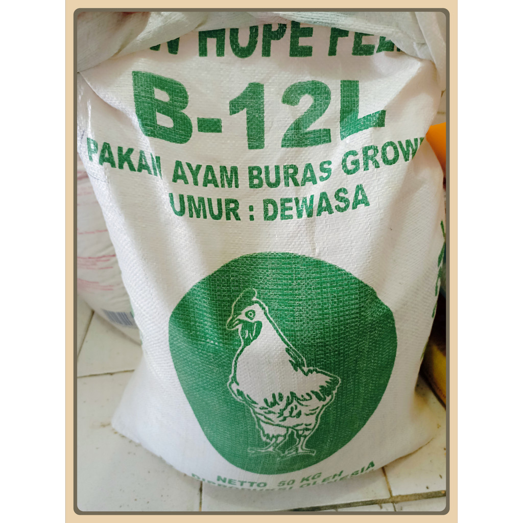 Pur Pakan Ayam Grower Buras B12L New Hope Repack 1kg - Pur Pakan Ternak Ayam Bebek Entog Buras Growe
