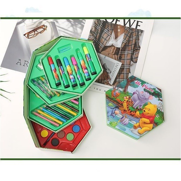 Crayon Set Menggambar Melukis Karakter 4 in 1 Isi 46pcs — 10