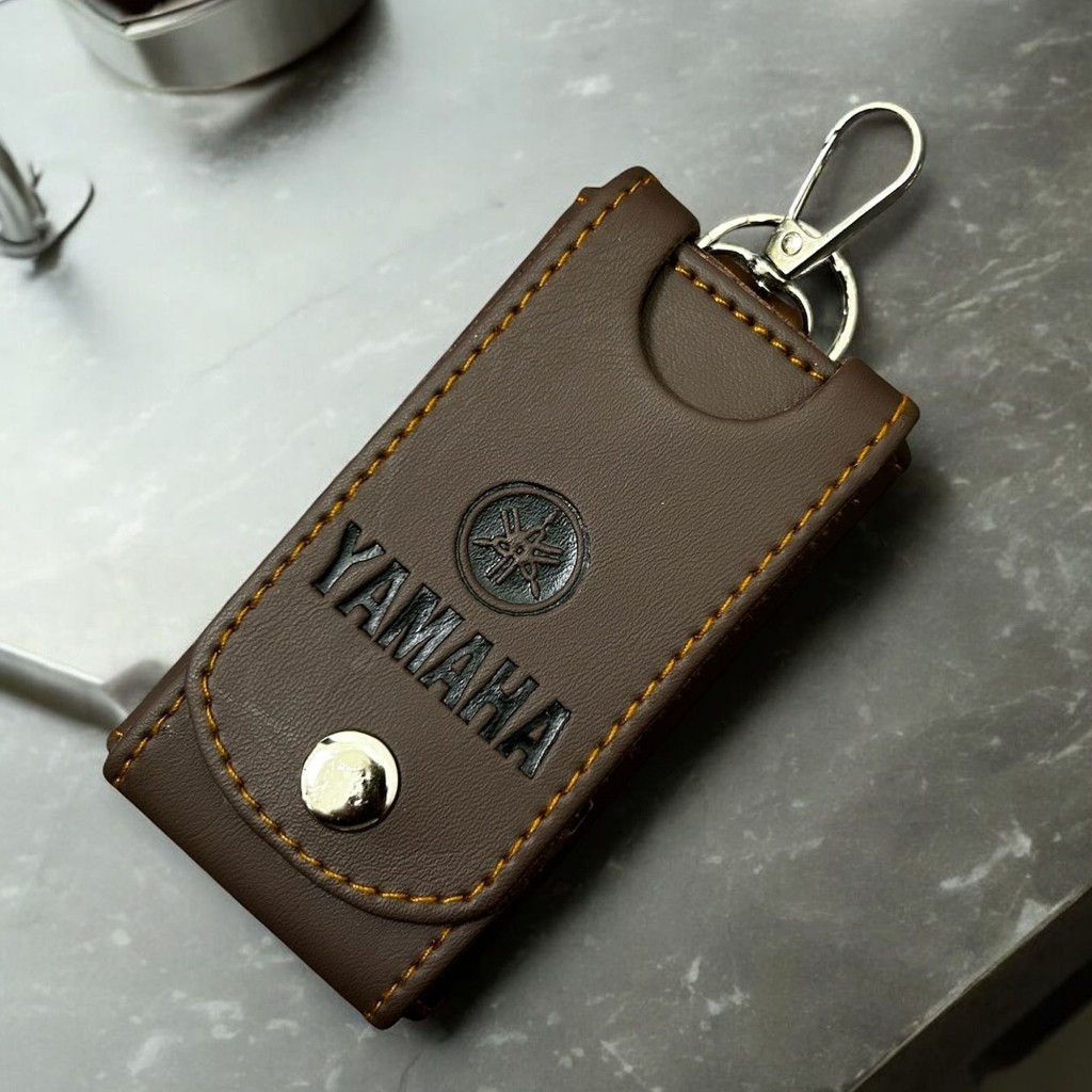 Slazybloom Gantungan Kunci Dompet Stnk Kulit Aksesoris Motor Mobil Keren Cowok, Dompet Kunci Motor