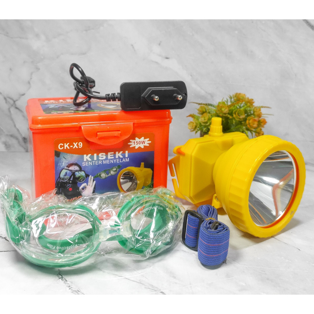 Senter kepala Selam Kiseki CK-X9 Bonus Kacamata / Senter Kepala Kiseki 150W CK-X9 ASLI AWET