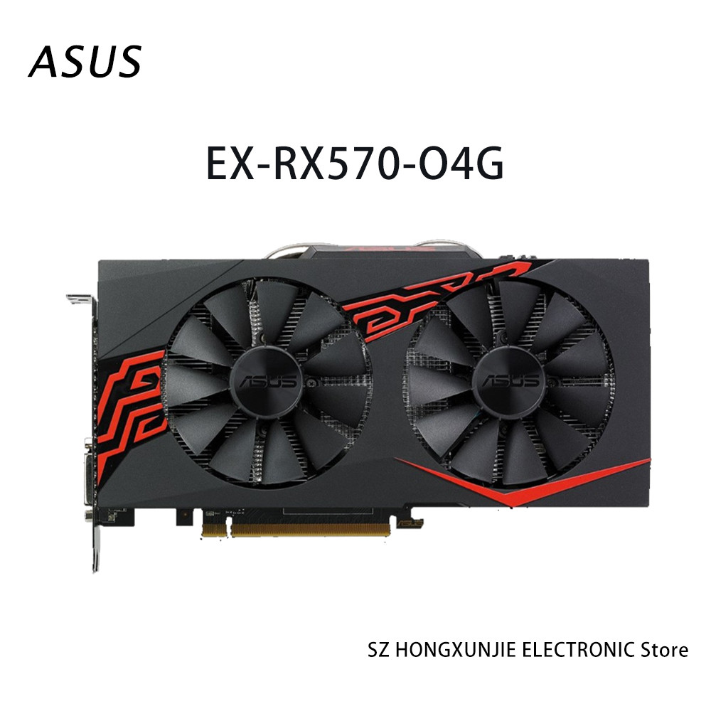 ASUS RX570 04GD5 4GB GDDR5 256bit Gaming Graphics Card, Dual Fan Cooling, Silent Design, High Perfor