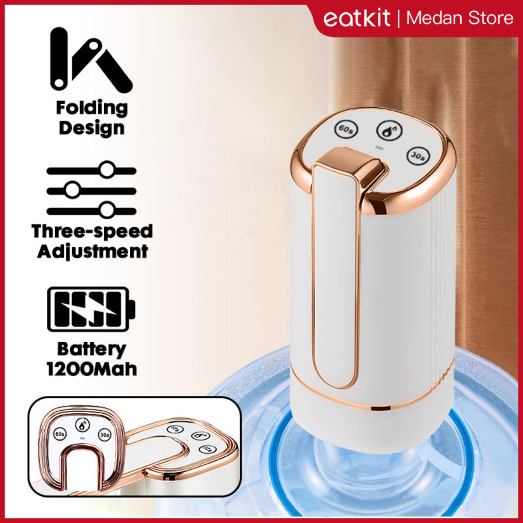 [Medan Ready Stock] Eatkit Pompa Galon Elektrik 1200mAh Dispenser Air Minum Portable USB Charge Wate