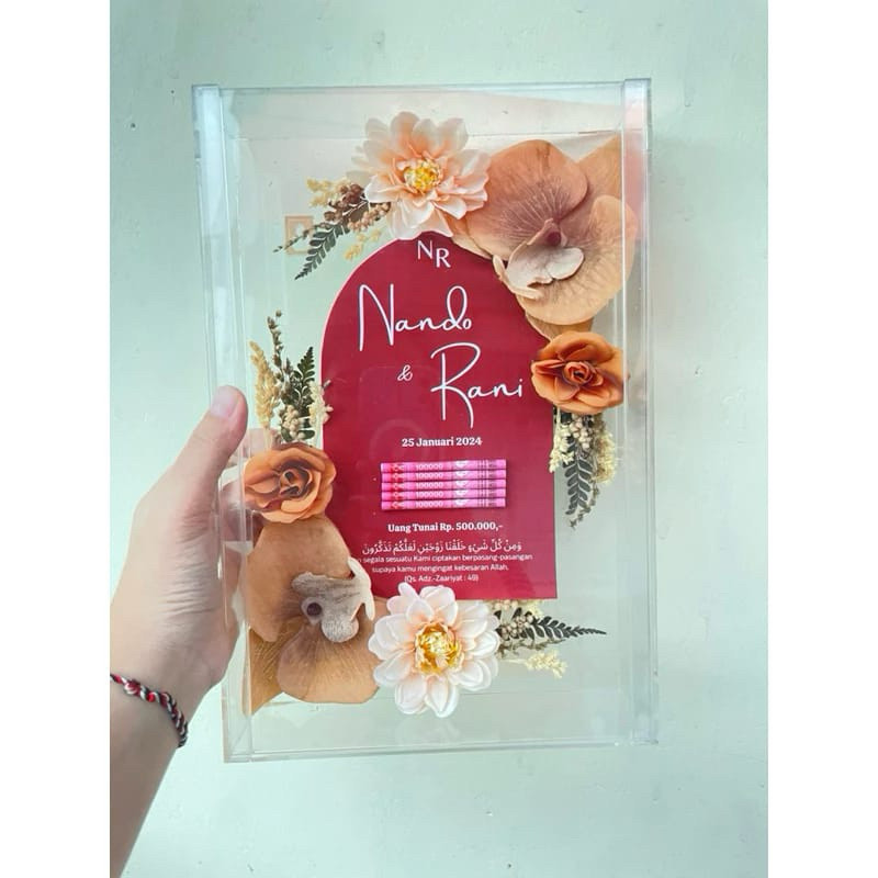 BINGKAI MAHAR AKRILIK MAHAR UANG 3D Mahar Aesthetic