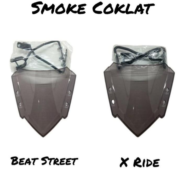 Visor X ride Xride 115 125 New Plus Breket / Aksesoris Variasi Tameng Angin Honda Beat Street 2019 2