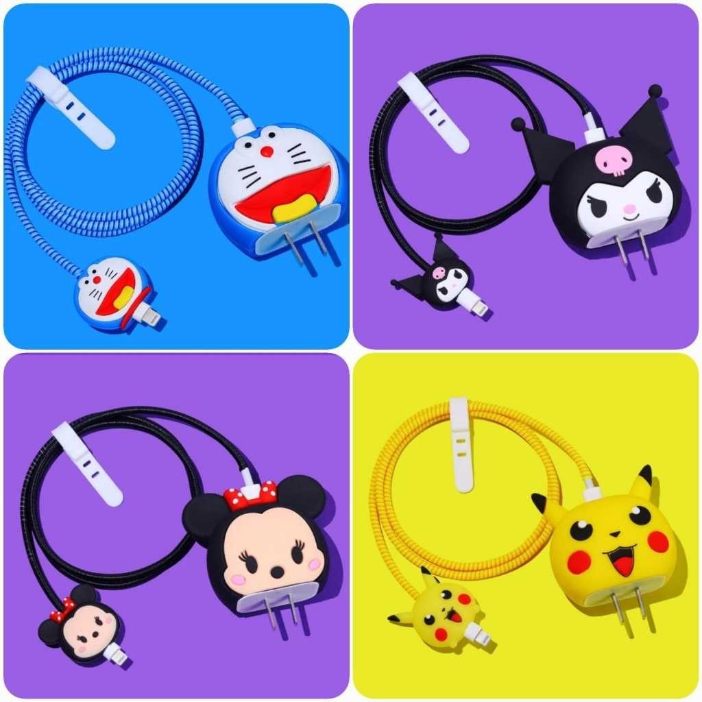 6183 Set Pelindung Kabel Charger HP / Set Cable Bite Karakter / Set 4 in 1 Cover Charger HP