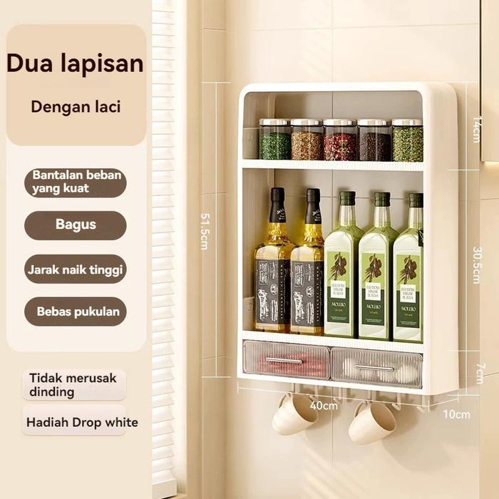 Lemari Penyimpanan Dinding Plastik Serbaguna Rak Kamar Mandi Lemari Penyimpanan Kosmetik Transparan 