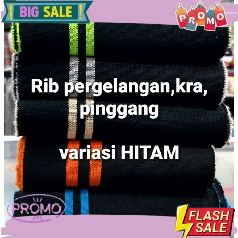 Rib burpolly tebal rajut strip pergelangan lengan kra ban pinggang jaket celana busana