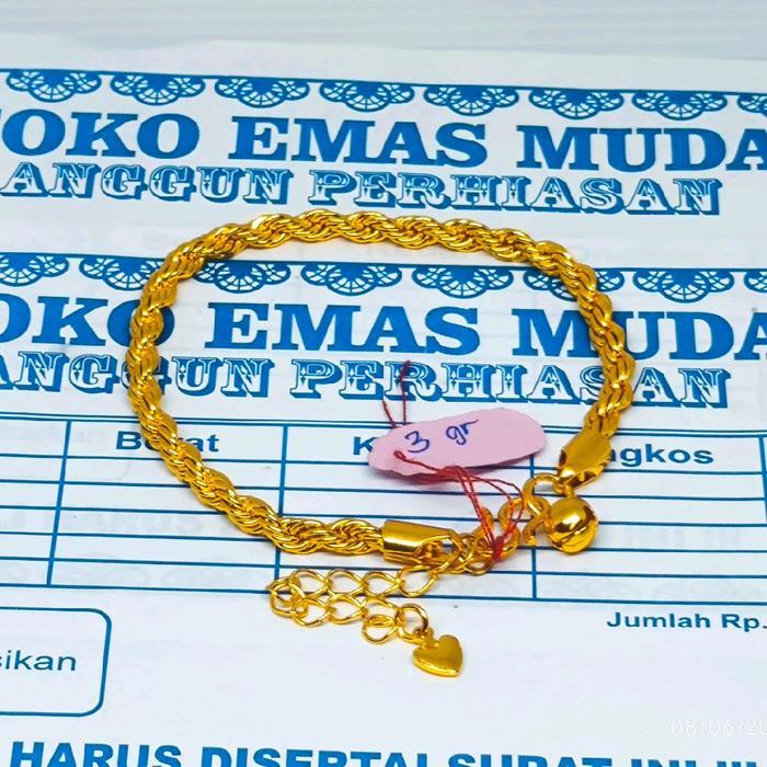 Gelang Tangan Emas Asli 5gram Kadar 875 ada surat
