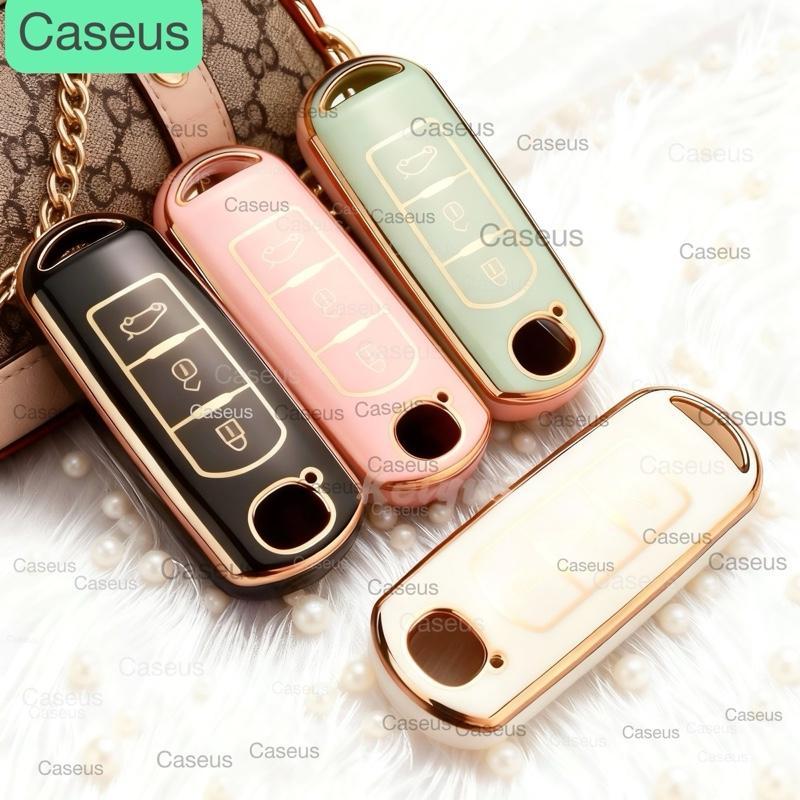 Cover Kunci Coquette Glitter TPU Bling Premium Mobil Untuk Mazda 2 3 CX3 CX5 CX7 CX9 Gantungan Kunci