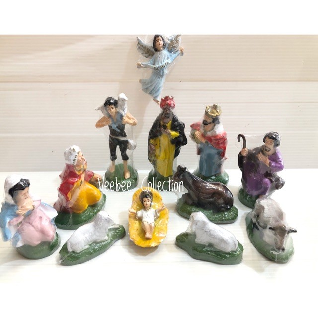 PROMOPatung kelahiran yesus 11cm/ Diorama / hiasan pohon natal/ patung yesus kecil/ patung kandang s