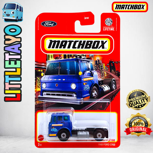 Matchbox 1965 Ford C900 Biru Diecast Mobil Truck Derek Towing Trailer