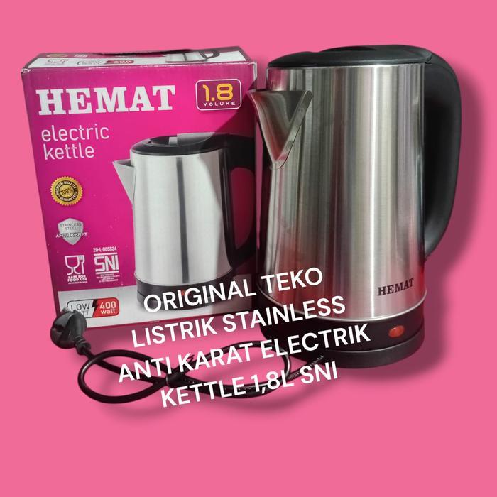 B49 TEKO LISTRIK STAINLESS LISTRIK MULTIFUNGSI 400 w WATT PEMANAS AIR KETTLE ELEKTRIC 1.8 L BESAR OT