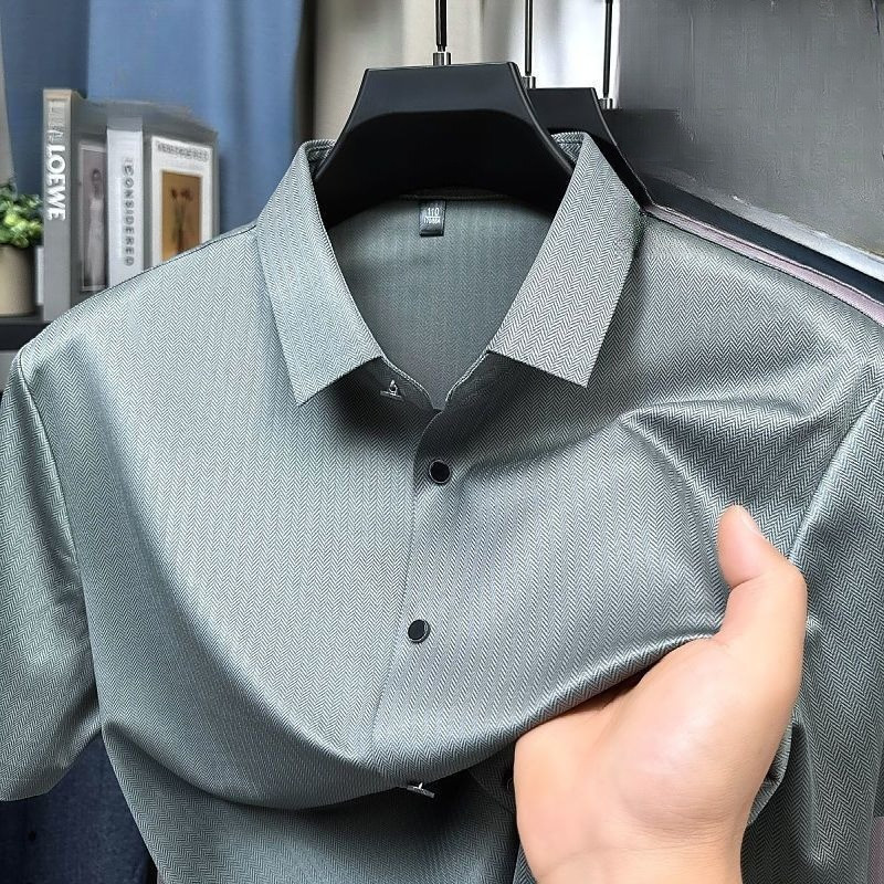 Kaos lengan pendek sutra es pria populer asli