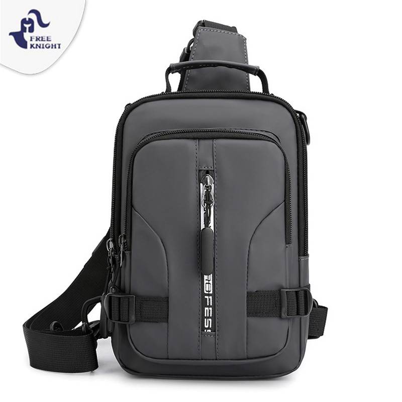 KINGSHOP Freeknight Tas Selempang Pria Waistbag Sport Earphoe Hole Waterproof Tas Profesional TS704