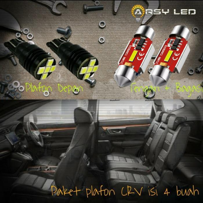 ARSY LED LAMPU Plafon Kabin Mobil CRV CR-V isi 4 Gen5 Super Terang - PUTIH