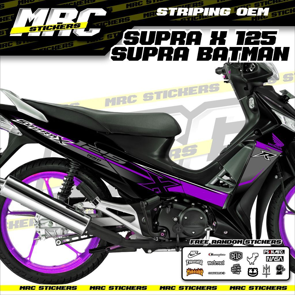 STRIPING / STIKER / SKOTLET VARIASI / CUSTOM SUPRA X 125 SUPRA BATMAN
