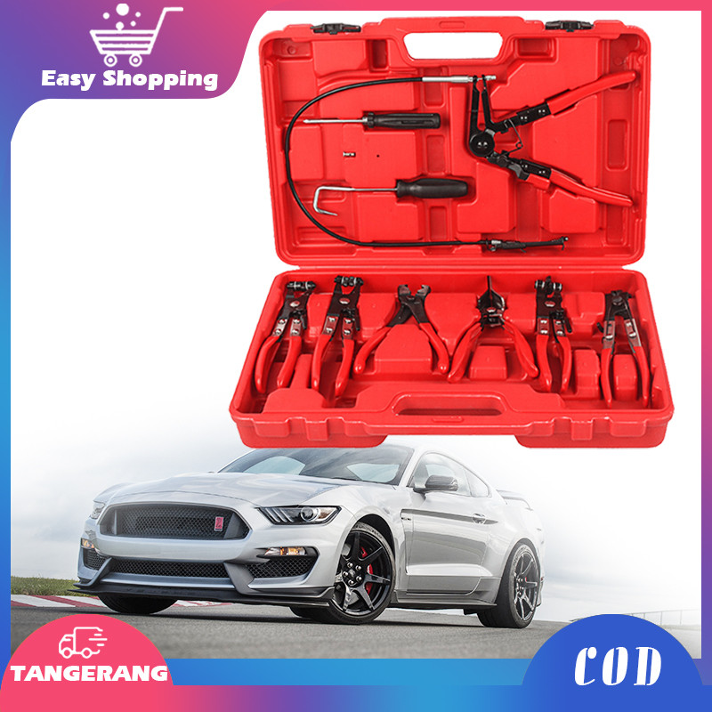 9pcs Tang Pembuka Klem Selang Tang Penjepit Pipa Air Mobil Tang Klem Selang Air Minyak Bakar Alat Pe