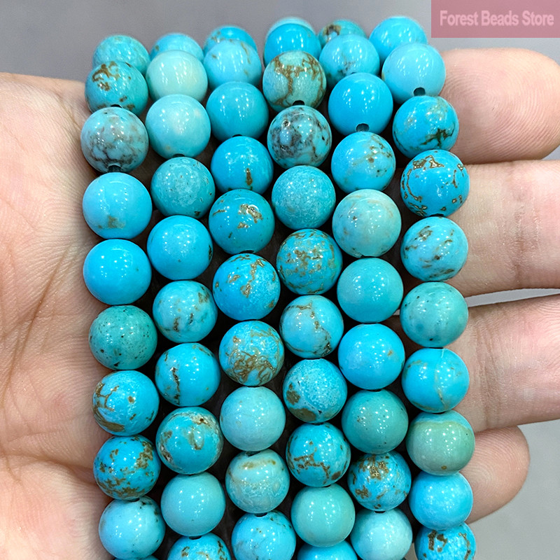 Natural Turquoises Beads Round Loose Spacer Beads Y Bracelet Earrings Accessories for Jewelry Making