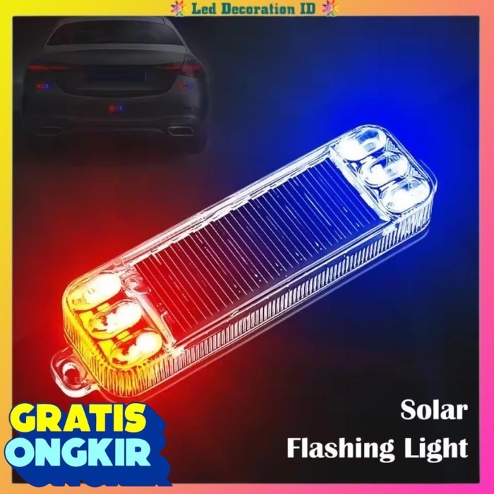 LAMPU PERINGATAN MOTOR SOLAR PANEL / LAMPU STROBO MINI SOLAR / LAMPU KENDARAAN