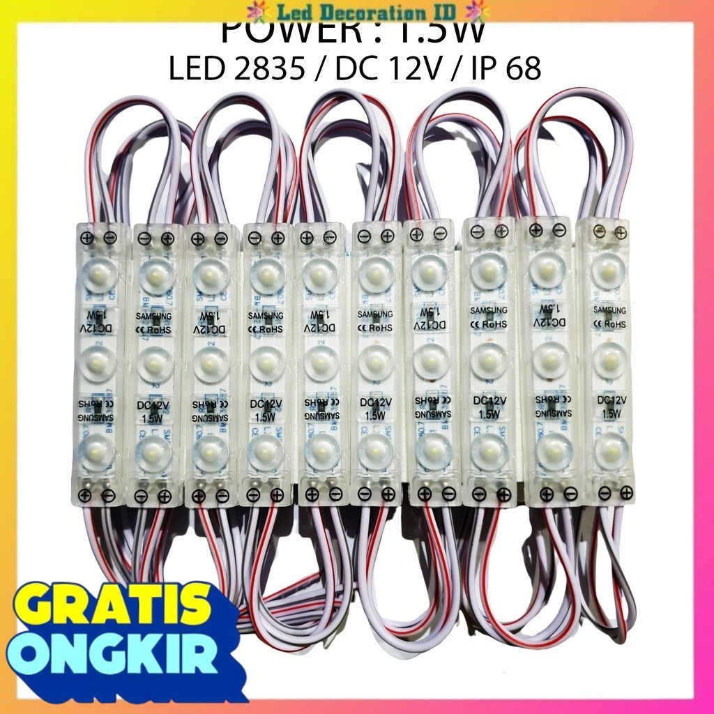 LAMPU MODUL LED SAMSUNG 3 MATA 12V / MODUL LED 3 MATA 12V 1.5WATT