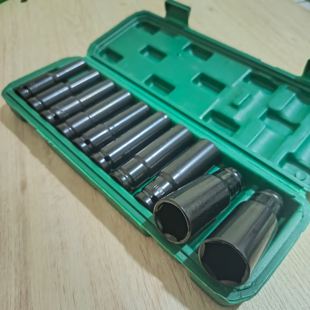 10Pcs Mata Socket 1/2‘’ 8-24mm Impact Kunci Socket/Kunci shock Impact socket set/Impact sock impact 