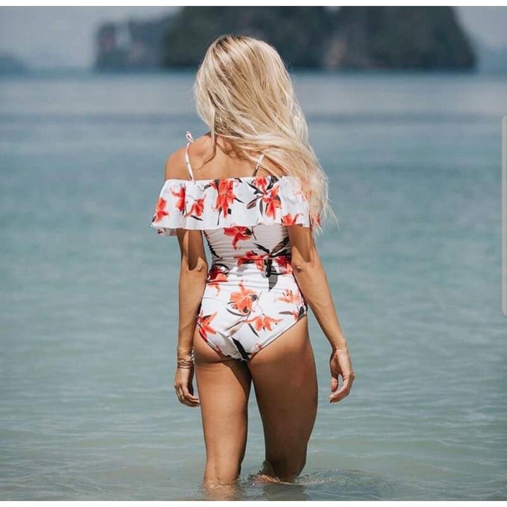 READY STOCK SAF - GITA flower sabrina swimsuit one piece woman premium / korean swimwear / beachwear