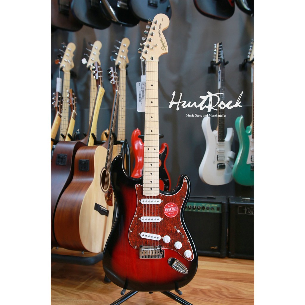 Squier Standard Series Stratocaster Guitar Maple Neck Antique Burst