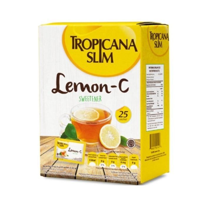 Tropicana Slim Lemon-C Sweetener Gula Rendah Kalori 25 Sachet Manis Jeruk Lemon Cocok Diet & Diabete