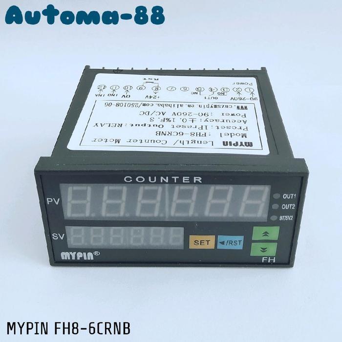 MYPIN FH8-6CRNB AC 220V Digital Counter Controller 6 digit Batch Control Batching Output Relay Big S