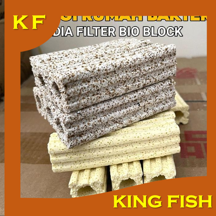 Momogi 1 Dus isi 450 pcs Rumah Bakteri Bio Blok Media filter Aquarium Dan kolam koi 97 mm x 27 mm