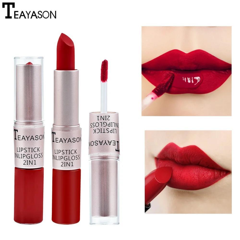 Lipstik Cair Matte Tahan Air Tanpa Transfer, Lipstik Cair Warna Pink Melembabkan untuk Wanita