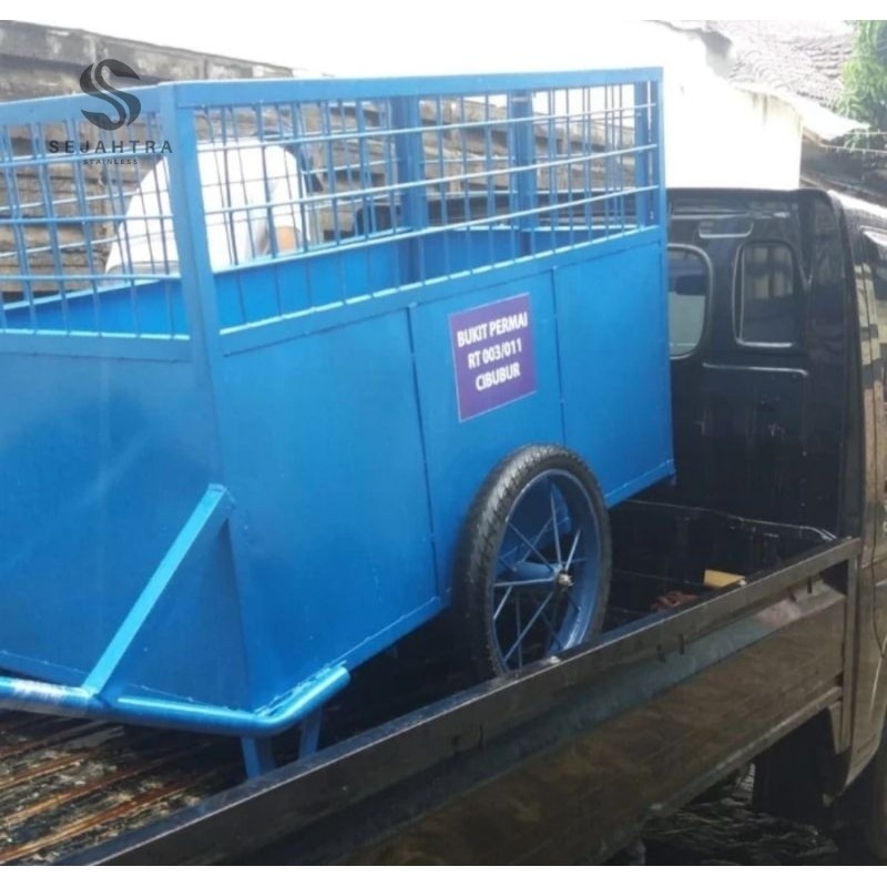 Gerobak sampah besi 120×80×100