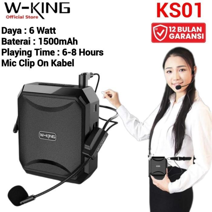 [KOROBI JAYA] Wking Speaker Mini Pinggang Mic Tour Guide Bluetooth Mini Portable W-king mengajar sem