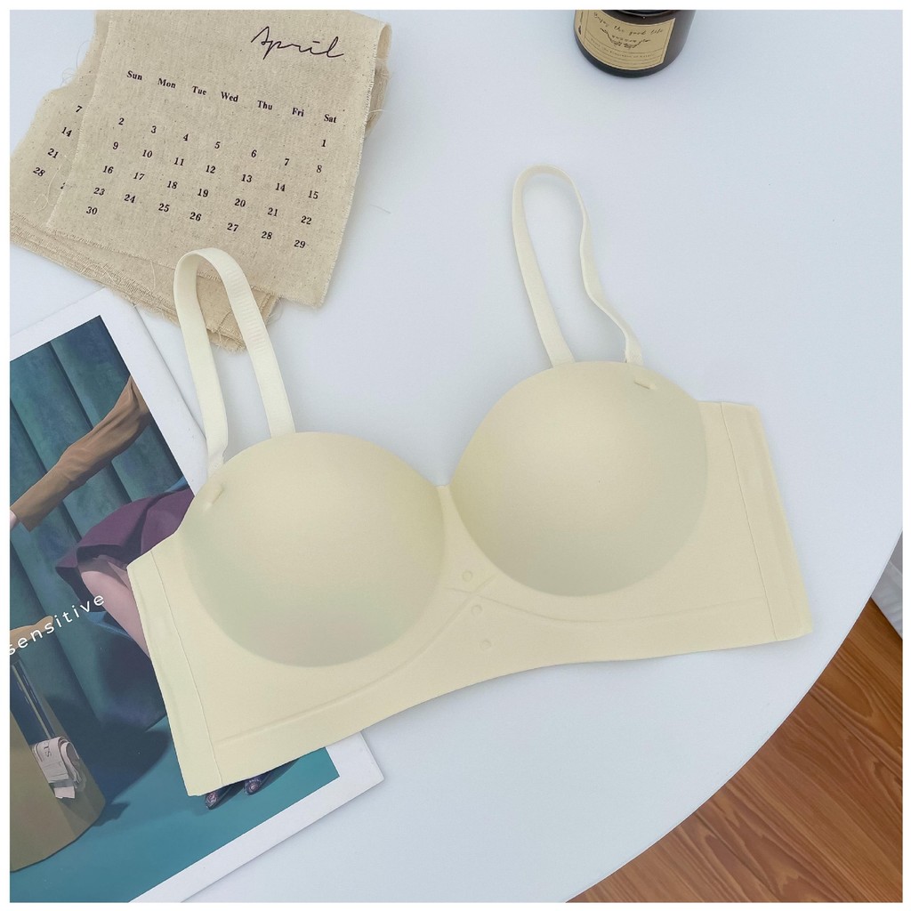 [Miss Lace]Bra wanita setengah cup, atasan tabung dada kecil, bra tanpa tali tanpa set cincin baja
