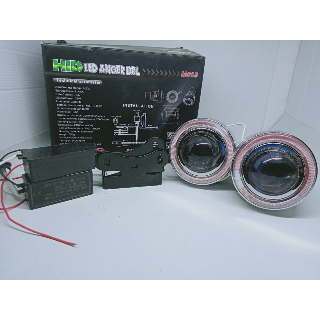 Foglamp M605 HID LED Anger DRL Universal Murah Berkualitas