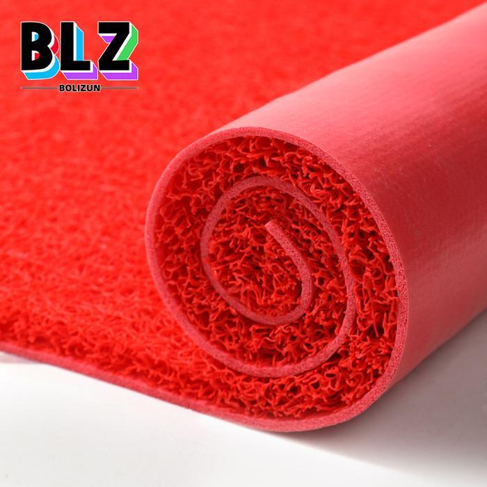 Keset Karpet PVC Mie / Bihun Meteran - 100 x 120 biru coklat Hijau Hitam Kain Lantai - Merah