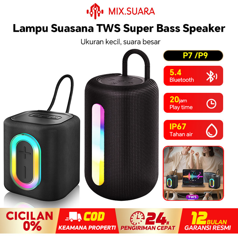 MIX.SUARA Speaker Bluetooth HD Audio Super Bass| IPX6 | 20 Jam Playtime | Bluetooth 5.4  Musik Box M