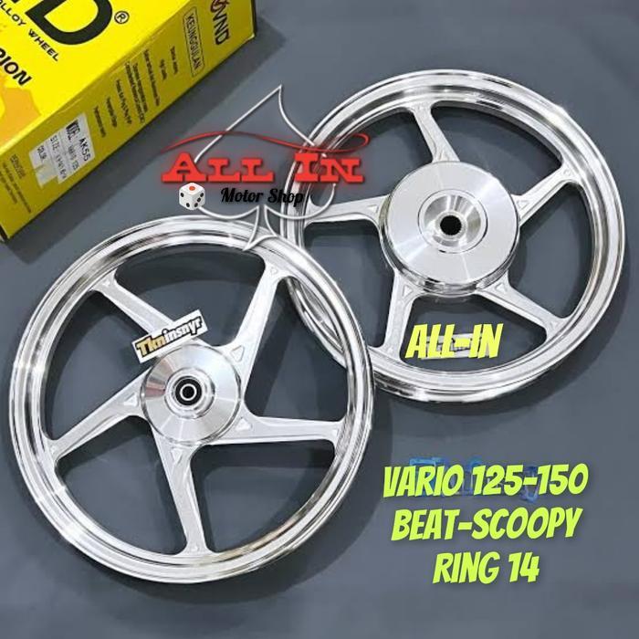 VELG VND AK 55 RING 14 VARIO 110 VARIO 125 VARIO 150 BEAT SCOOPY - chrome, beat-scoopy