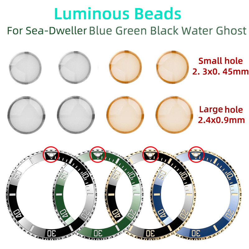 For Rolex Sea Dweller Submariner Blue Green Black Water Ghost Luminous Beads Night Pearl Bezel ert C