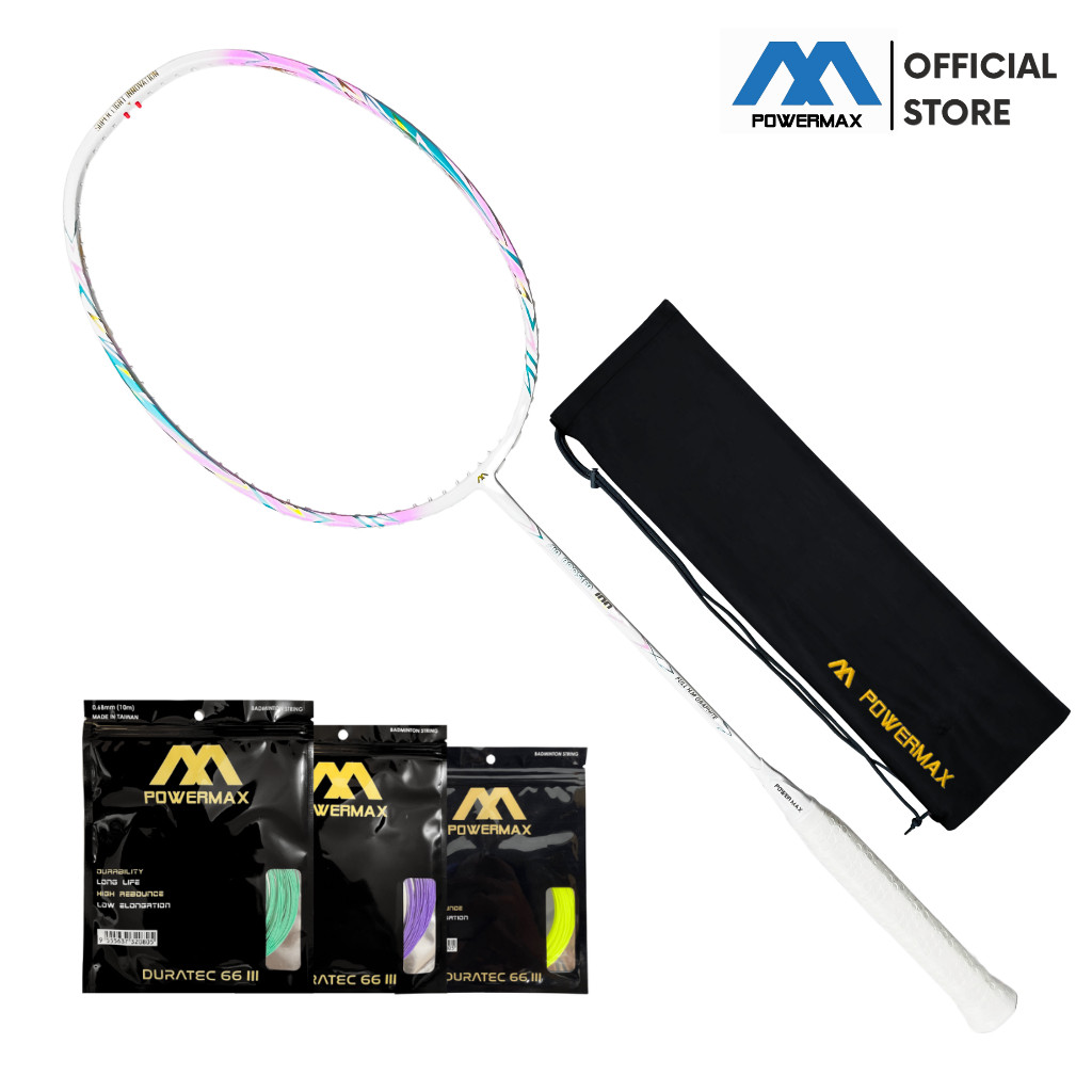 SCoups Sporty POWERMAX Raket Badminton Air Booster 100 Ringan 7U 30 Lbs Frame Bulutangkis Wanita Ful