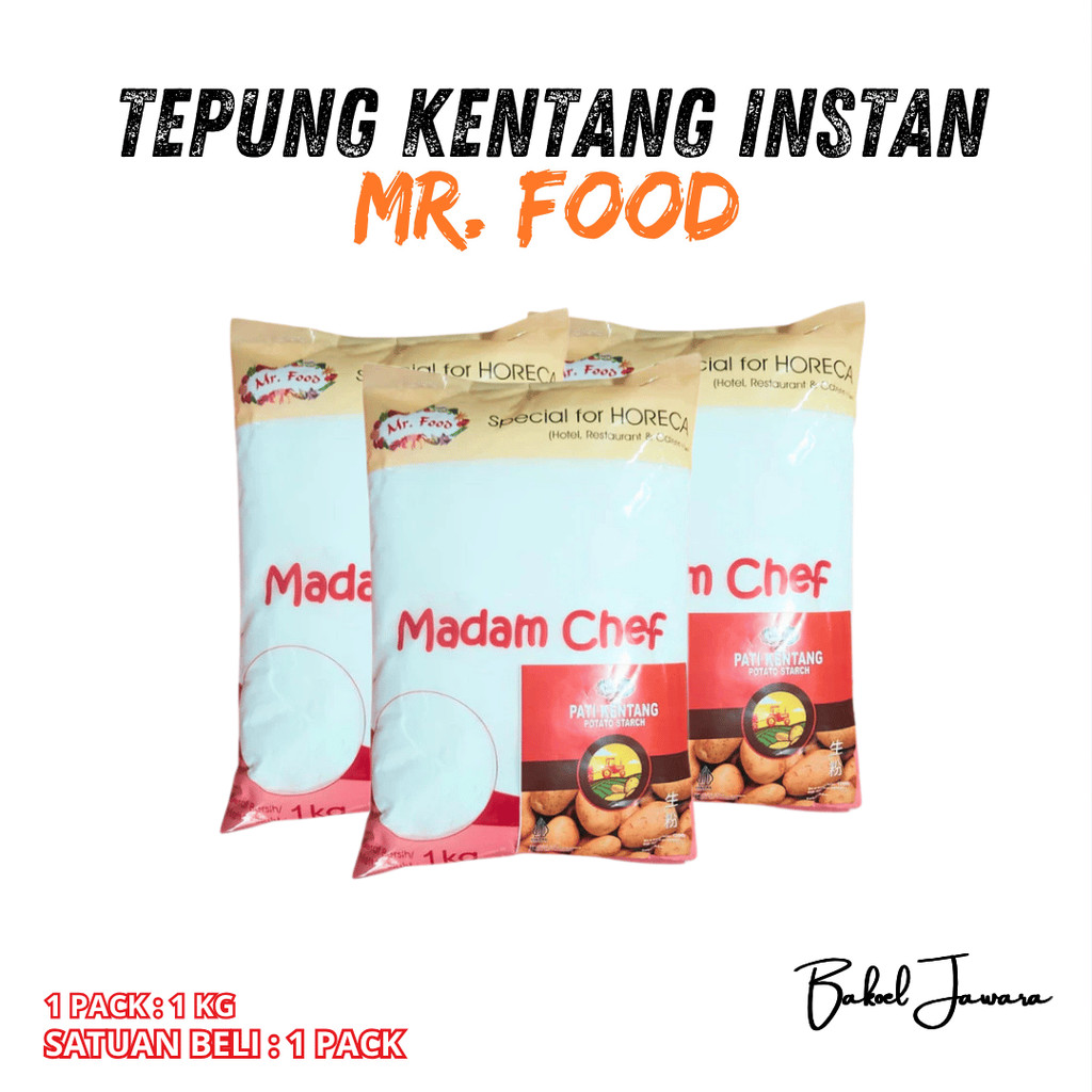 ( 1 PACK 1 KG ) MR FOOD TEPUNG KENTANG / POTATO STARCH / 100% PATI KENTANG MURAH