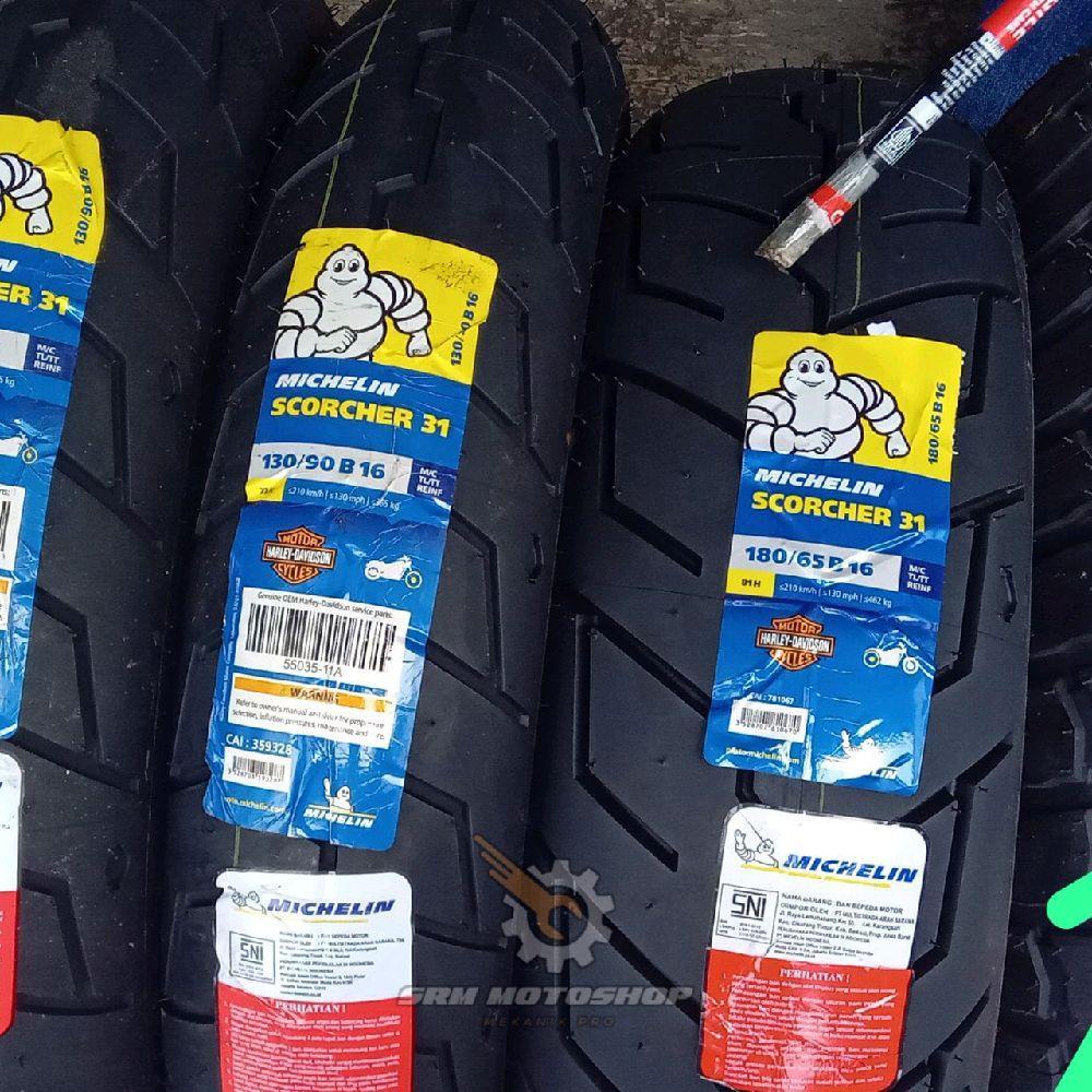Set Ban Michelin Scorcher 31 130/90-16 & 180/65-16 M/C Tubeles Ban Motor Harley-davidson Ultra Stree