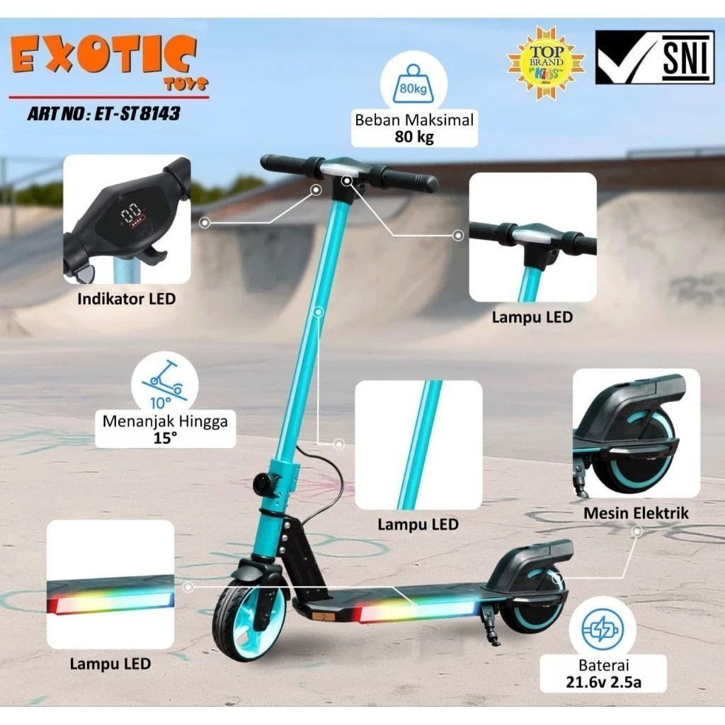 PROM PROMO Scooter Listrik Exotic ST-8143 Electric Skuter Otoped Skuter Elektrik Skuter Anak Dewasa 